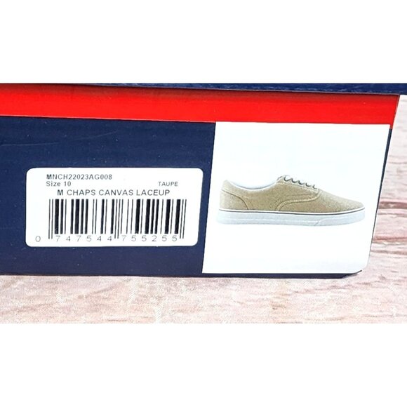 M Chaps Taupe Canvas Lace-Up Low Cut Dress/Casual Shoes – Size 10 Comfortable - Picture 2 of 11